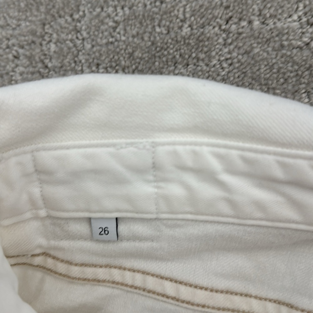 Jean Atelier Flip Straight Leg Jeans in White Sand distressed button fly - Picture 6 of 11